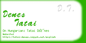 denes tatai business card